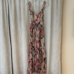 ba&sh Pink and Green Patterned Maxi Dress